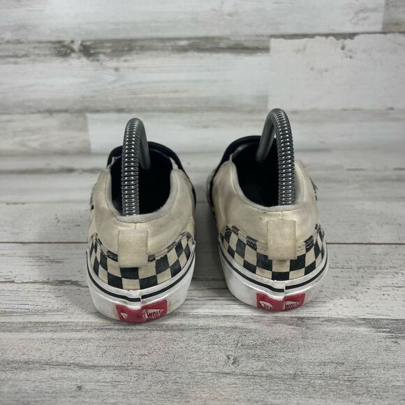 Vans Women's Old Skool Slip On Low Black White Checkerboard Shoes‎ Size 5.5 - Picture 3 of 8